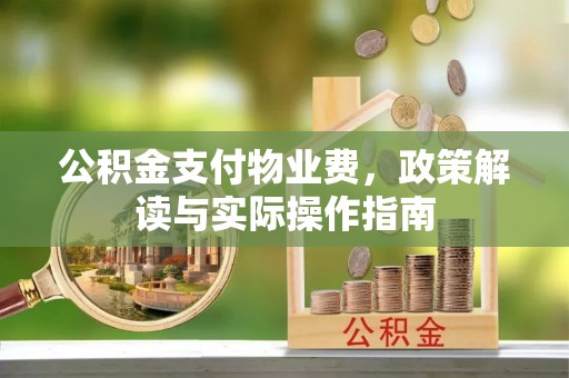 博望公积金支付物业费，政策解读与实际操作指南