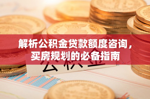 博望解析公积金贷款额度咨询，买房规划的必备指南