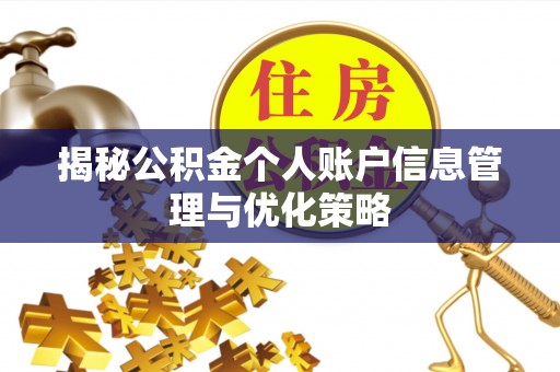 博望揭秘公积金个人账户信息管理与优化策略
