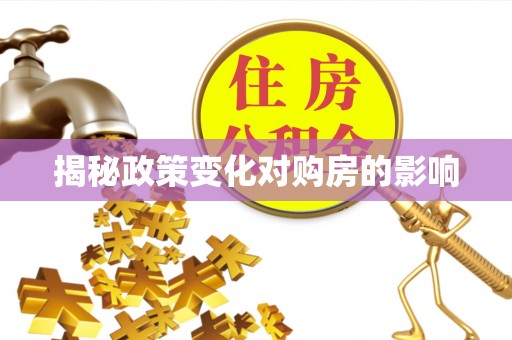 博望揭秘政策变化对购房的影响