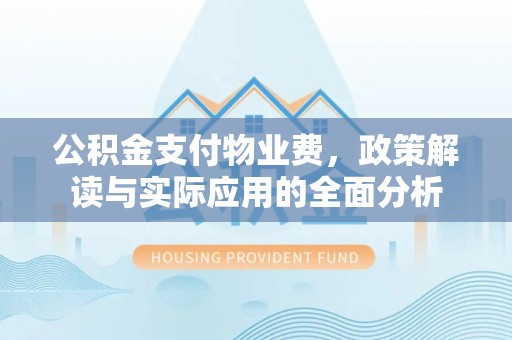 博望公积金支付物业费，政策解读与实际应用的全面分析